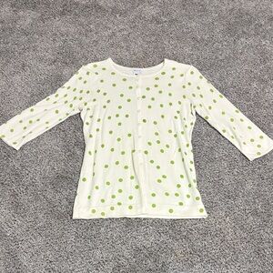 GAP Kids Green Polka Dot Button Down Shirt